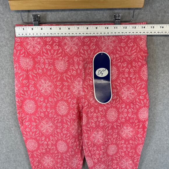 DG2 By Diane Gilman Leggings Womens Small Pink Floral Medallion Print Pull On - Picture 9 of 11